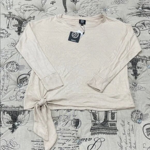 Bobeau Women's Scoop Neck Side Tie Sweater - Picture 2 of 8